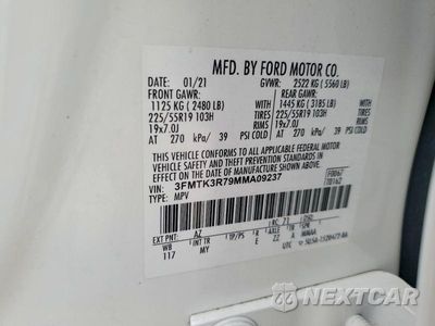 Zdjęcie 13 z 13 samochodu: 2021 FORD MUSTANG MACH-E PREMIUM VIN:3FMTK3R79MMA09237 - miniatura