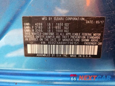 Zdjęcie 12 z 12 samochodu: 2017 SUBARU IMPREZA VIN:4S3GTAA60H1736151 - miniatura