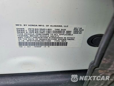 Zdjęcie 13 z 13 samochodu: 2018 HONDA PILOT EXL VIN:5FNYF5H50JB017382 - miniatura