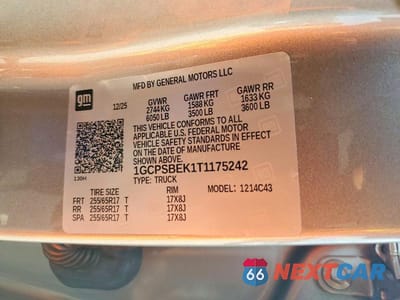 Zdjęcie 12 z 12 samochodu: 2026 CHEVROLET COLORADO VIN:1GCPSBEK1T1175242 - miniatura