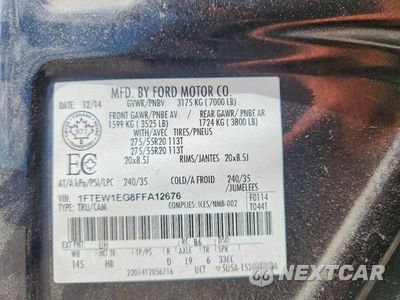 Zdjęcie 12 z 12 samochodu: 2015 FORD F150 SUPERCREW VIN:1FTEW1EG8FFA12676 - miniatura