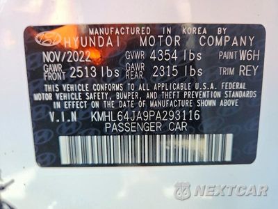 Zdjęcie 12 z 12 samochodu: 2023 HYUNDAI SONATA SEL VIN:KMHL64JA9PA293116 - miniatura