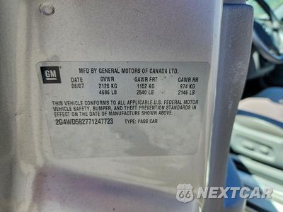 Zdjęcie 12 z 12 samochodu: 2007 BUICK LACROSSE CXL VIN:2G4WD582771247723 - miniatura