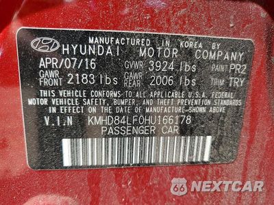 Zdjęcie 25 z 26 samochodu: 2017 HYUNDAI ELANTRA LIMITED VIN:KMHD84LF0HU166178 - miniatura