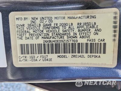 Zdjęcie 12 z 12 samochodu: 2009 TOYOTA COROLLA S VIN:1NXBU40E09Z157769 - miniatura