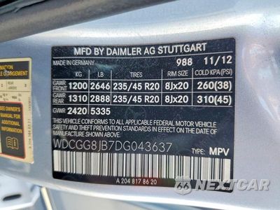 Zdjęcie 13 z 13 samochodu: 2013 MERCEDES-BENZ GLK 350 4MATIC VIN:WDCGG8JB7DG043637 - miniatura