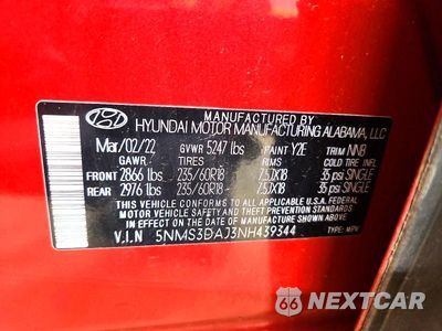 Zdjęcie 13 z 13 samochodu: 2022 HYUNDAI SANTA FE SEL VIN:5NMS3DAJ3NH439344 - miniatura