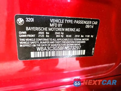 Zdjęcie 12 z 12 samochodu: 2015 BMW 320 I XDRIVE VIN:WBA3C3G58FNS73297 - miniatura