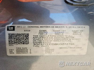 Zdjęcie 12 z 12 samochodu: 2019 CHEVROLET SILVERADO K1500 RST VIN:3GCUYEED8KG272765 - miniatura