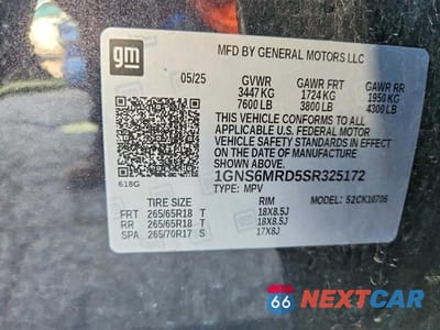Zdjęcie 13 z 13 samochodu: 2025 CHEVROLET TAHOE K1500 LS VIN:1GNS6MRD5SR325172 - miniatura