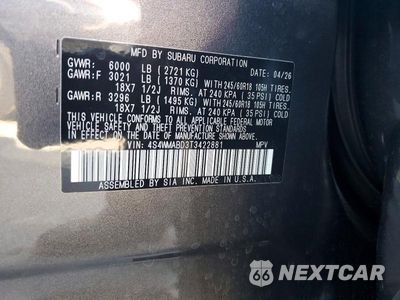 Zdjęcie 12 z 12 samochodu: 2026 SUBARU ASCENT PREMIUM VIN:4S4WMABD3T3422881 - miniatura