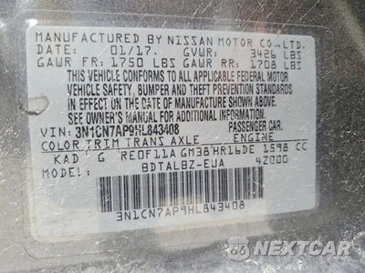 Zdjęcie 13 z 13 samochodu: 2017 NISSAN VERSA 1.6 SV VIN:3N1CN7AP9HL843408 - miniatura