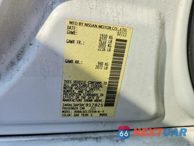Zdjęcie 12 z 12 samochodu: 2013 NISSAN ALTIMA 2.5 VIN:1N4AL3AP3DC917825 - miniatura