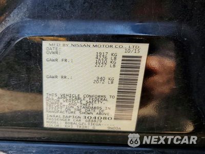 Zdjęcie 12 z 12 samochodu: 2016 NISSAN ALTIMA 2.5 S VIN:1N4AL3AP3GN304080 - miniatura