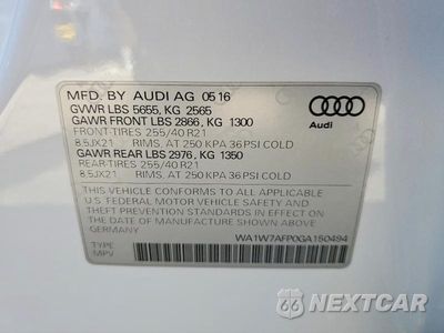 Zdjęcie 14 z 14 samochodu: 2016 AUDI Q5 PRESTIGE S-LINE VIN:WA1W7AFP0GA150494 - miniatura