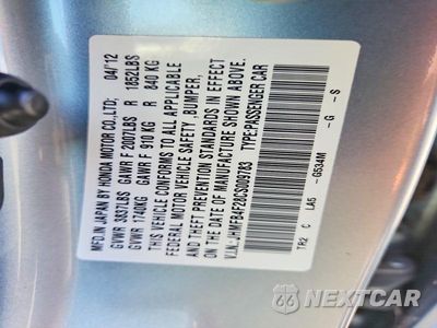 Zdjęcie 12 z 12 samochodu: 2012 HONDA CIVIC HYBRID VIN:JHMFB4F28CS009783 - miniatura