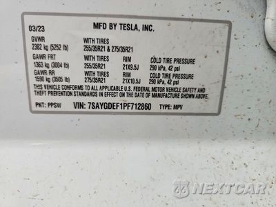 Zdjęcie 12 z 12 samochodu: 2023 TESLA MODEL Y VIN:7SAYGDEF1PF712860 - miniatura