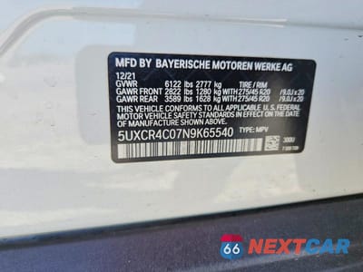 Zdjęcie 14 z 14 samochodu: 2022 BMW X5 SDRIVE 40I VIN:5UXCR4C07N9K65540 - miniatura