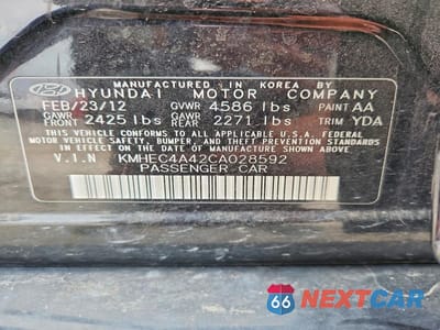 Zdjęcie 12 z 12 samochodu: 2012 HYUNDAI SONATA HYBRID VIN:KMHEC4A42CA028592 - miniatura