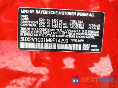 Zdjęcie 12 z 12 samochodu: 2021 BMW X4 XDRIVE30I VIN:5UX2V1C01M9E14290 - miniatura