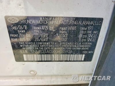 Zdjęcie 13 z 13 samochodu: 2019 HYUNDAI SANTA FE SE VIN:5NMS23ADXKH035928 - miniatura