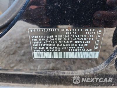 Zdjęcie 12 z 12 samochodu: 2012 VOLKSWAGEN JETTA SE VIN:3VWDP7AJ3CM355806 - miniatura