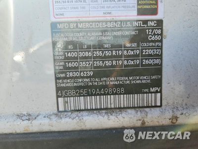 Zdjęcie 12 z 12 samochodu: 2009 MERCEDES-BENZ ML VIN:4JGBB25E19A498988 - miniatura