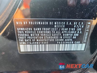 Zdjęcie 12 z 12 samochodu: 2017 VOLKSWAGEN JETTA SEL VIN:3VWL17AJ6HM214393 - miniatura