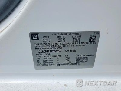 Zdjęcie 12 z 12 samochodu: 2014 CHEVROLET SILVERADO C1500 VIN:1GCRCPEC1EZ299222 - miniatura