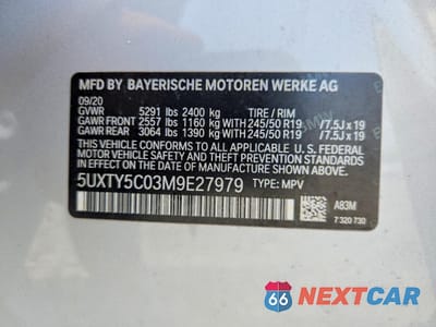Zdjęcie 12 z 12 samochodu: 2021 BMW X3 XDRIVE30I VIN:5UXTY5C03M9E27979 - miniatura