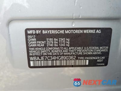 Zdjęcie 12 z 12 samochodu: 2017 BMW 540 XI VIN:WBAJE7C34HG890362 - miniatura