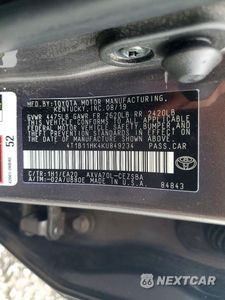 Zdjęcie 12 z 12 samochodu: 2019 TOYOTA CAMRY SE VIN:4T1B11HK4KU849234 - miniatura