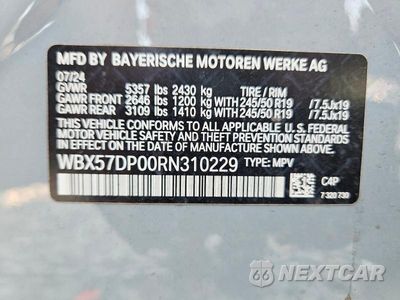 Zdjęcie 13 z 13 samochodu: 2024 BMW X3 XDRIVE30I VIN:WBX57DP00RN310229 - miniatura