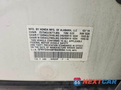 Zdjęcie 12 z 12 samochodu: 2015 ACURA MDX TECHNOLOGY VIN:5FRYD4H48FB028594 - miniatura