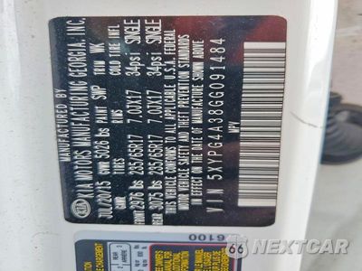 Zdjęcie 13 z 13 samochodu: 2016 KIA SORENTO LX VIN:5XYPG4A38GG091484 - miniatura