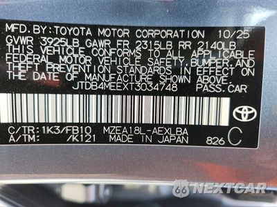 Zdjęcie 12 z 12 samochodu: 2026 TOYOTA COROLLA LE VIN:JTDB4MEEXT3034748 - miniatura