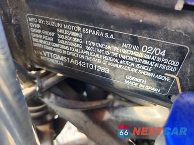 Zdjęcie 9 z 9 samochodu: 2004 SUZUKI GS500 FK VIN:VTTGM51A642101283 - miniatura