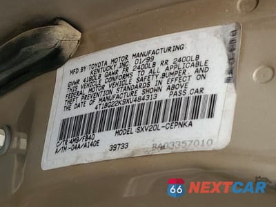 Zdjęcie 12 z 12 samochodu: 1999 TOYOTA CAMRY LE VIN:4T1BG22K9XU484313 - miniatura