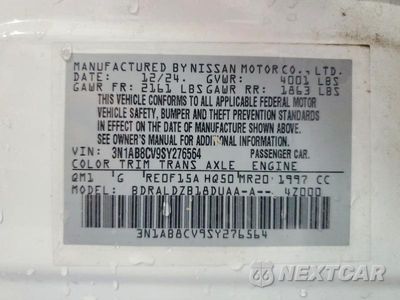 Zdjęcie 12 z 12 samochodu: 2025 NISSAN SENTRA SV VIN:3N1AB8CV9SY276564 - miniatura