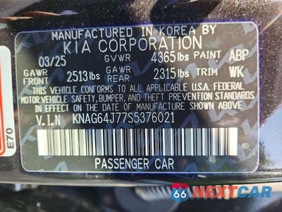 Zdjęcie 13 z 13 samochodu: 2025 KIA K5 GT LINE VIN:KNAG64J77S5376021 - miniatura