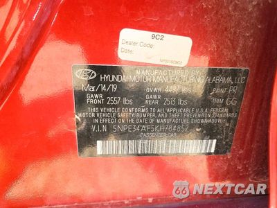 Zdjęcie 12 z 12 samochodu: 2019 HYUNDAI SONATA SEL VIN:5NPE34AF5KH784852 - miniatura