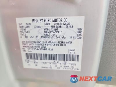 Zdjęcie 12 z 12 samochodu: 2006 FORD F150 VIN:1FTPX14V56NB71926 - miniatura