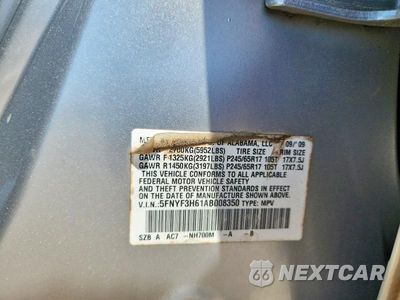 Zdjęcie 12 z 12 samochodu: 2010 HONDA PILOT EXL VIN:5FNYF3H61AB008350 - miniatura