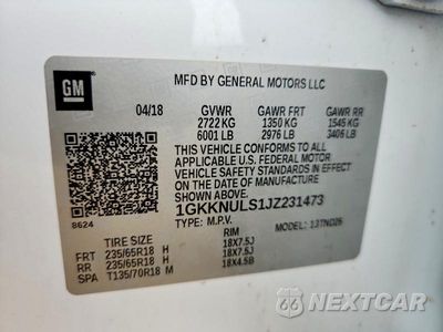 Zdjęcie 13 z 13 samochodu: 2018 GMC ACADIA SLT-1 VIN:1GKKNULS1JZ231473 - miniatura