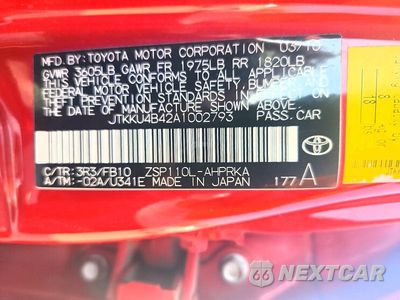 Zdjęcie 12 z 12 samochodu: 2010 SCION XD BASE VIN:JTKKU4B42A1002793 - miniatura