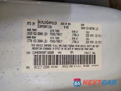 Zdjęcie 13 z 13 samochodu: 2006 DODGE DURANGO SXT VIN:1D4HB38N96F106888 - miniatura