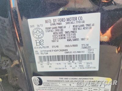 Zdjęcie 12 z 12 samochodu: 2013 FORD F150 SUPERCREW VIN:1FTFW1ET1DFC82685 - miniatura