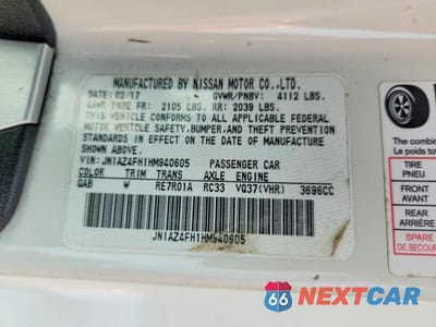 Zdjęcie 12 z 12 samochodu: 2017 NISSAN 370Z ROADSTER VIN:JN1AZ4FH1HM940605 - miniatura