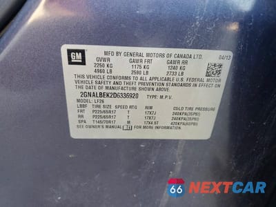 Zdjęcie 12 z 12 samochodu: 2013 CHEVROLET EQUINOX LS VIN:2GNALBEK2D6336920 - miniatura