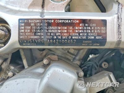 Zdjęcie 8 z 8 samochodu: 2004 SUZUKI SV650 VIN:JS1VP53A842100452 - miniatura
